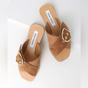 Steve Madden cognac leather suede sandals size 7